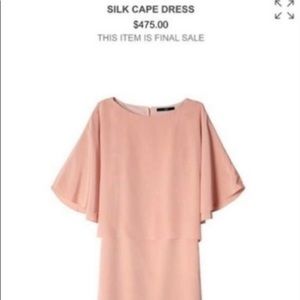 Tibi NWT Silk Cape Dress Blush Pink size 0